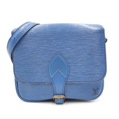 LOUIS VUITTON(ルイ・ヴィトン)カルトシエール MM ヴィンテージ ショルダーバッグ エピ トレドブルー レザー ゴールド金具 レディース【中古】
