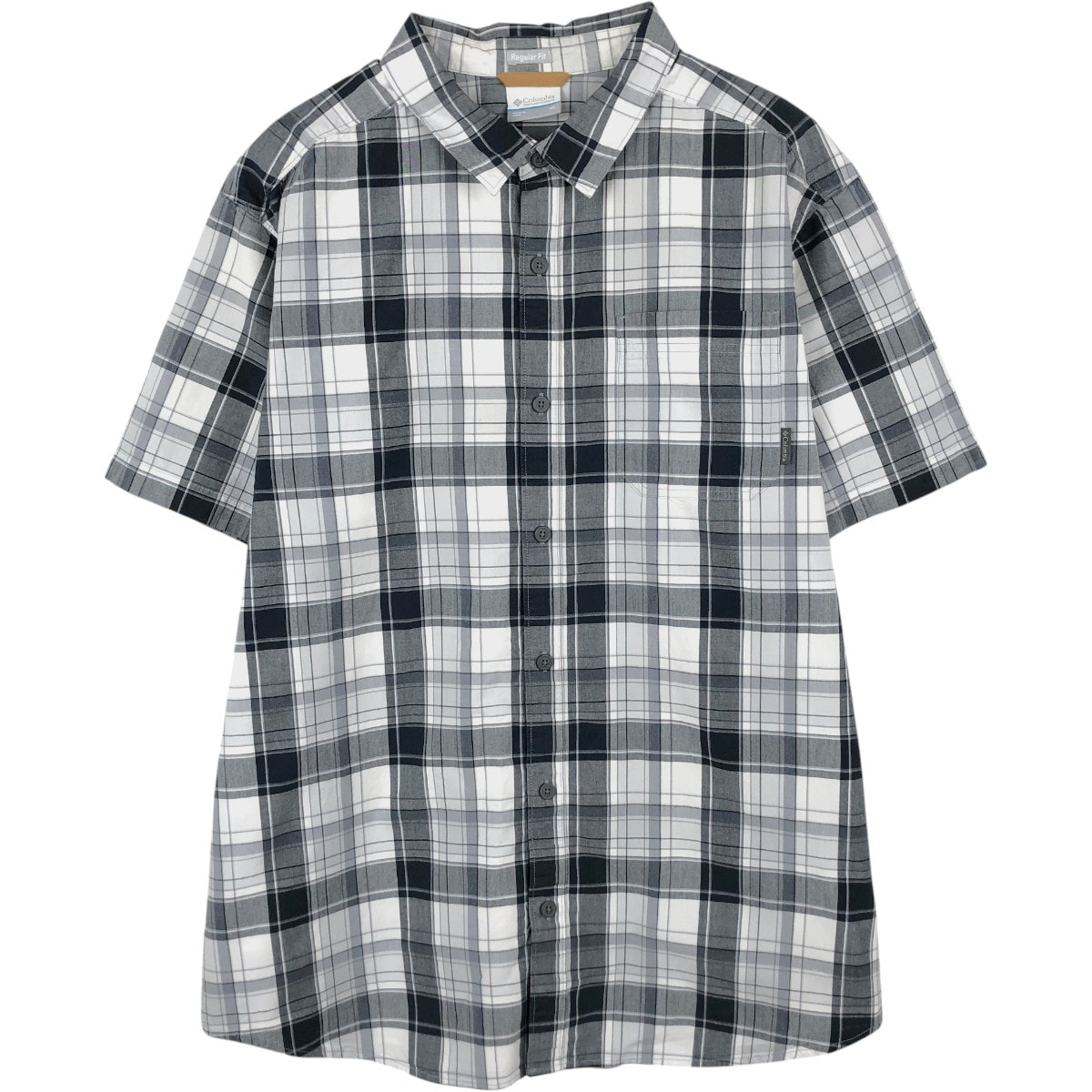 古着 コロンビア Columbia Regular Fit 半袖 コットン チェックシャツ メンズXL相当/eaa458242