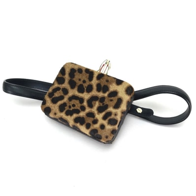 クリスチャンルブタン Christian Louboutin DANCING QUEEN CLUTCH PONY LUX 3110421 レオパード 豹柄 ヒョウ柄 カバン ウエストポーチ ベルトバッグ ウエストバッグ レザー/ハラコ ブラウン 新品同様