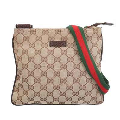 グッチ シェリーライン ショルダーバッグ GGキャンバス 146309 ベージュ ユニセックス GUCCI 中古
