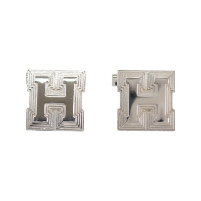エルメス HERMES Hロゴ カフリンクス カフスボタン カフス シルバー925 メンズ【中古】【ABランク】