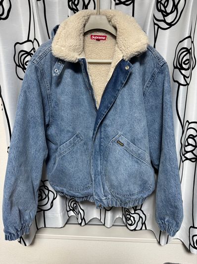 Supreme Faux Shearling Lined Bomber Jacket "Denim"