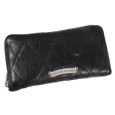 CHROME HEARTS クロムハーツ REC F ZIP QUILTED WALLET セメタリークロス キルティング レザーウォレット 長財布 41093