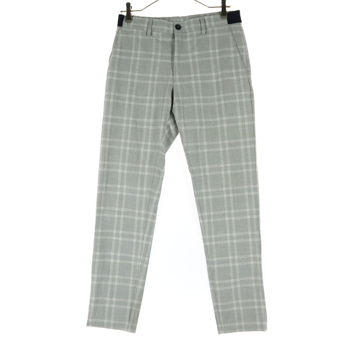 美品 ZARA ザラ チェック柄 スラックスパンツ XS ライトグレー