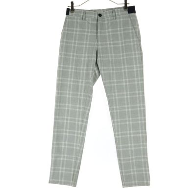 美品 ZARA ザラ チェック柄 スラックスパンツ XS ライトグレー