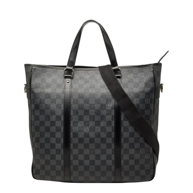 ルイ ヴィトン ダミエ グラフィット タダオ トートバック ショルダーバッグ 2WAY N51192 ブラック グレー PVC レザー メンズ LOUIS VUITTON 【中古】