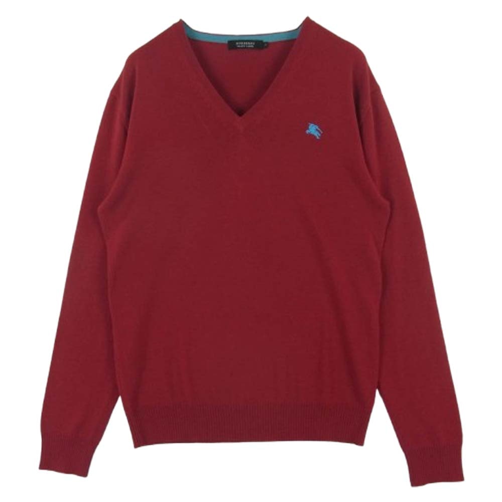 BURBERRY バーバリー ニット BMT02-501-16 BLACK LABEL ブラックレーベル ウール Vネック ニット セーター レッド系 2【中古】