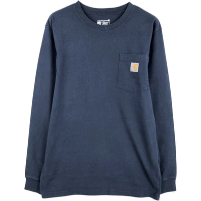 古着 カーハート Carhartt 無地ポケットロングTシャツ ロンT メンズS相当/eaa669138
