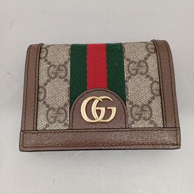 GUCCI GG Supreme Ophidia GG Card Case Wallet "Beige/Ebony"