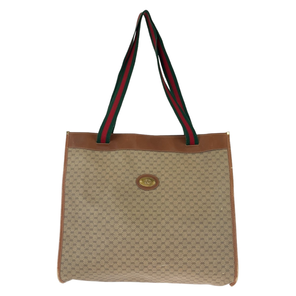 GUCCI グッチ ヴィンテージ オールドグッチ シェリーライン マイクロGG ブラウン ゴールド金具 GGスプリームキャンバス レザー/ トートバッグ ショルダーバッグ 603083 【中古】