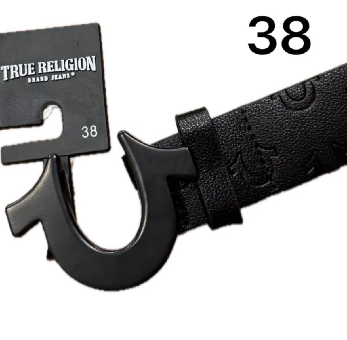 新品 ベルト TRUE RELIGION トゥルーリリジョン レザーベルト ブラック 38
