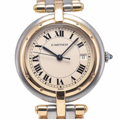 カルティエ CARTIER 183964 パンテール ヴァンドーム LM SS/K18YG アイボリー クォーツ ユニセックス 良品 腕時計 P#147956