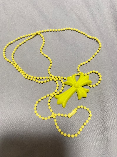 Chrome Hearts Rubber Small CH Cross Silicon Necklace "Yellow"