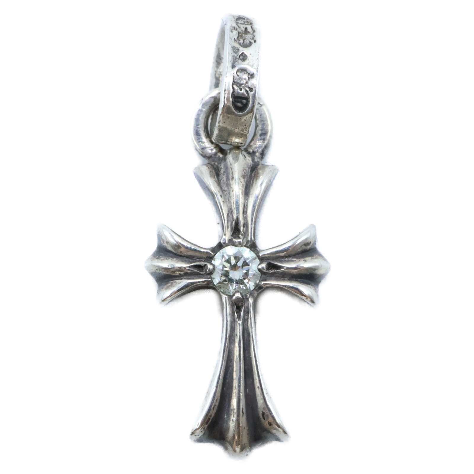 クロムハーツ SV925 CHクロス ベビーファットチャーム ダイヤモンド