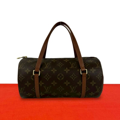 LOUIS VUITTON ルイヴィトン パピヨン 25 モノグラム レザー PVC ハンドバッグ ブラウン
28415