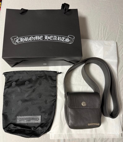 Chrome Hearts Cross Button Leather Shoulder Bag Hot Pot "Black"