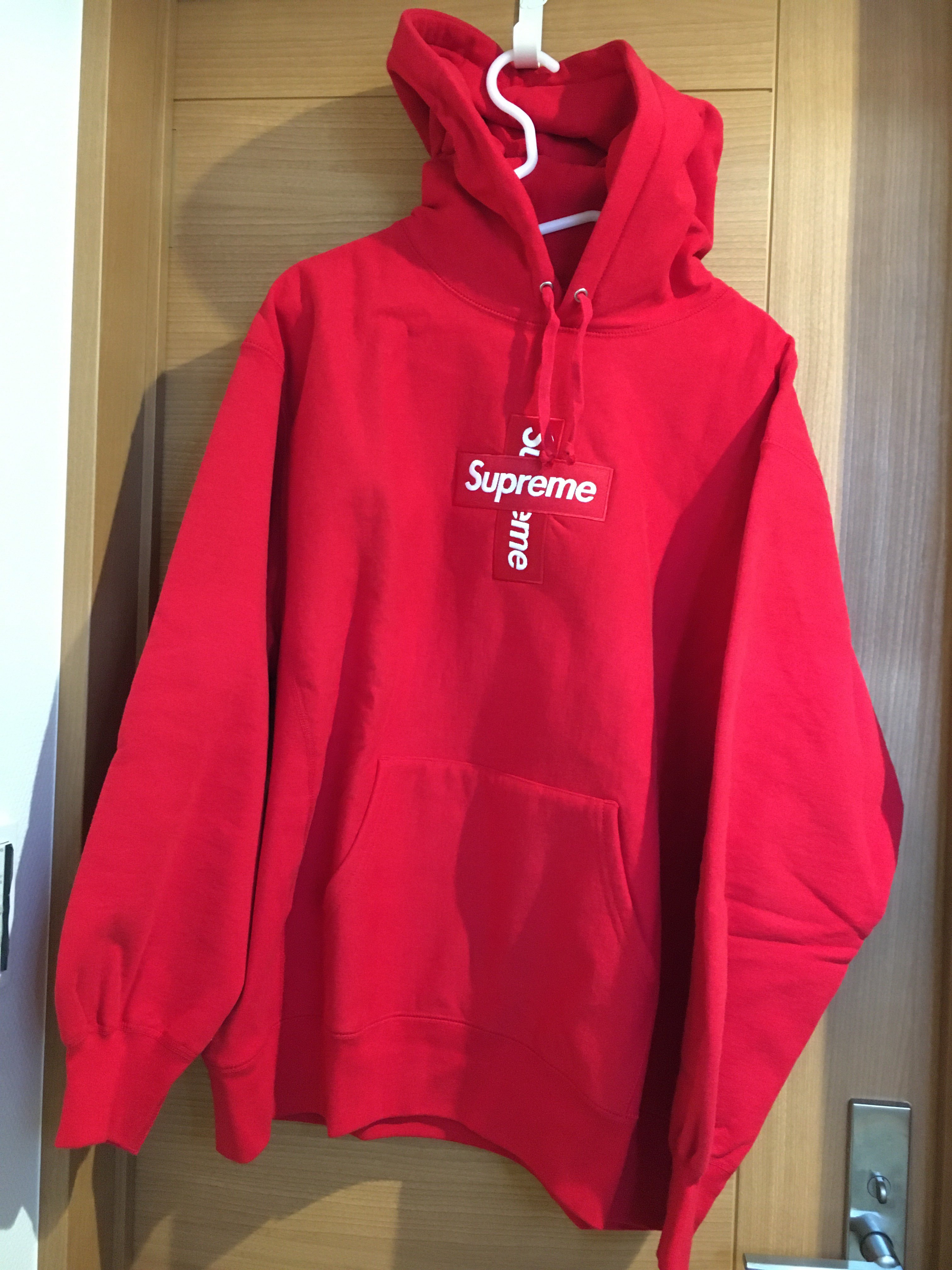 Supreme Cross Box Logo Hooded Sweatshirt "Red"