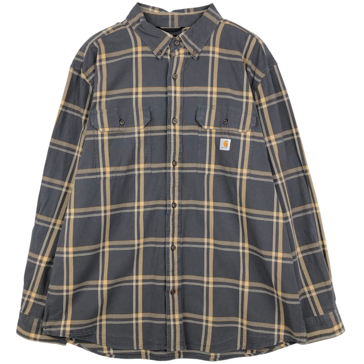 古着 カーハート Carhartt Loose Fit チェック柄 長袖 ボタンダウン ワークシャツ メンズXL相当/eaa643484