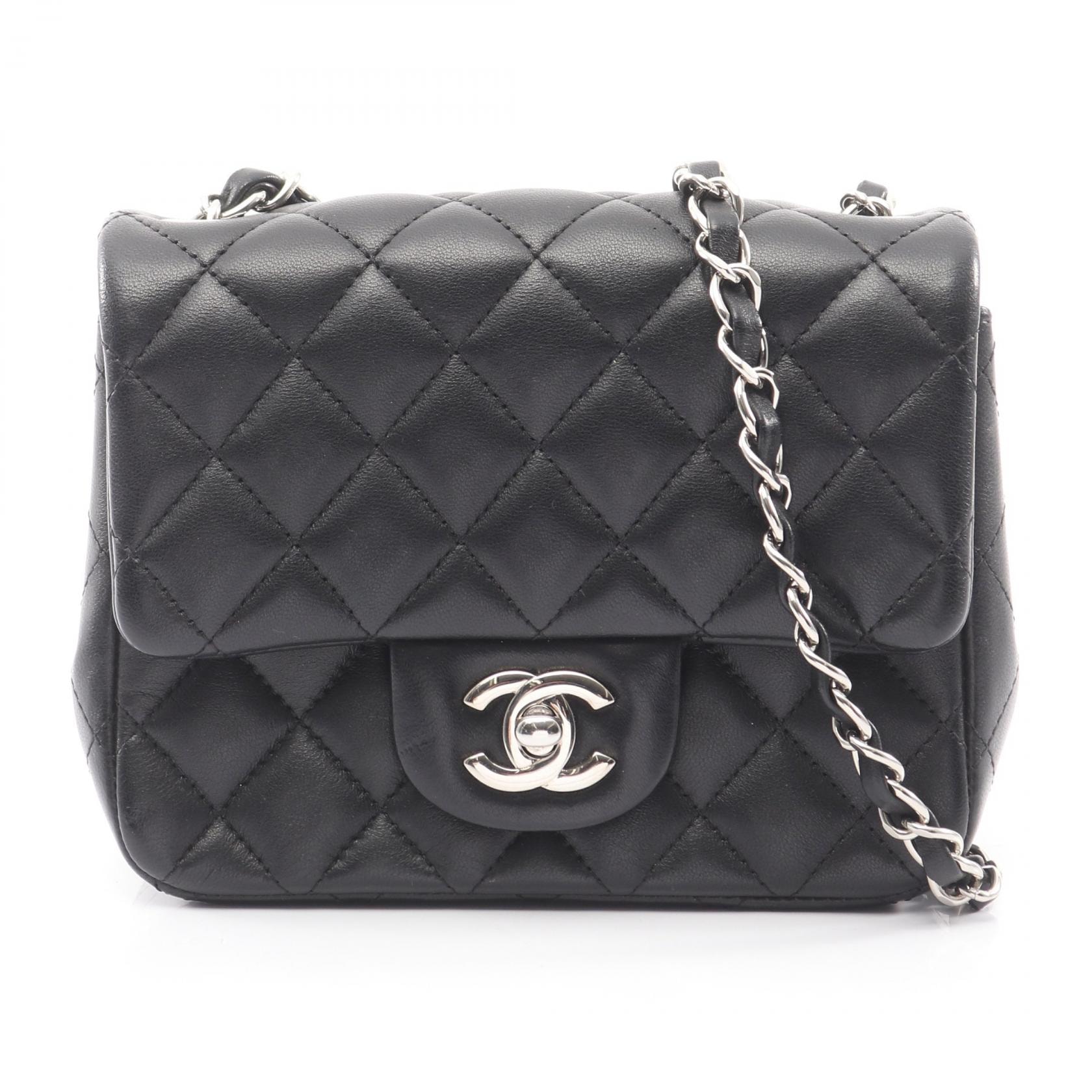 シャネル CHANEL ミニマトラッセ ショルダーバッグ バッグ ラムスキン(羊革) レディース ブラック系 【中古】
