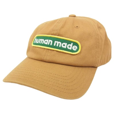 HUMAN MADE ヒューマンメイド 加工 6パネル ワッペン コットンツイル 帽子 キャップ ブラウン系【美品】【中古】