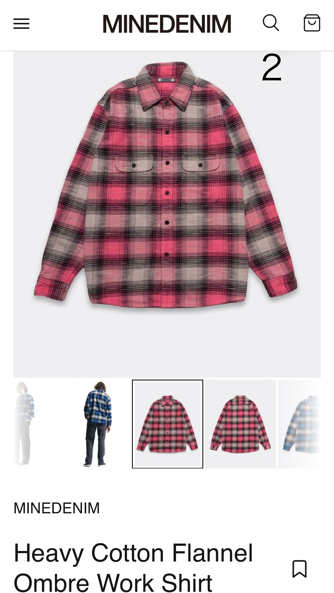 MINEDENIM 26FW Heavy Cotton FlannelOmbre Work Shirt