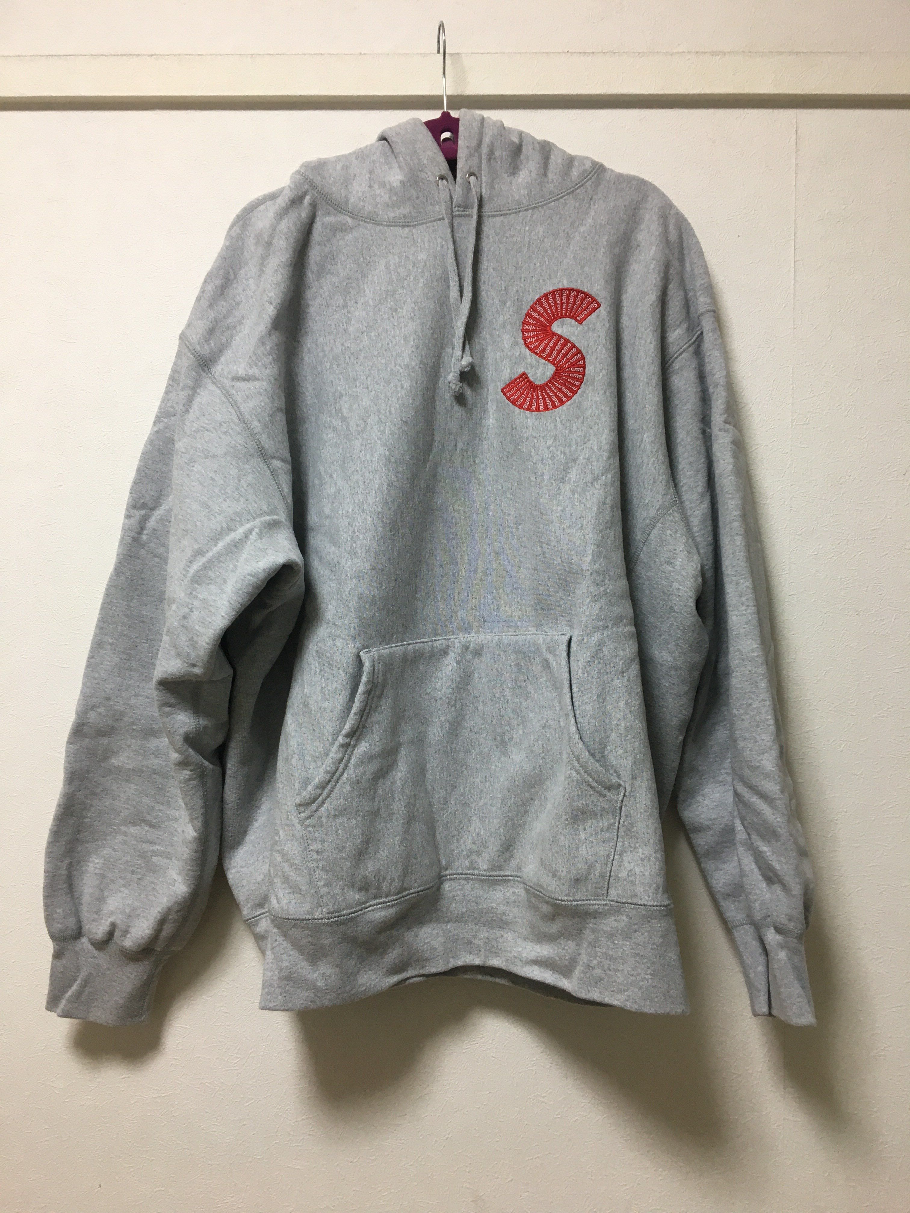 Supreme S Logo Hooded Sweatshirt "Heather Grey" (20FW)