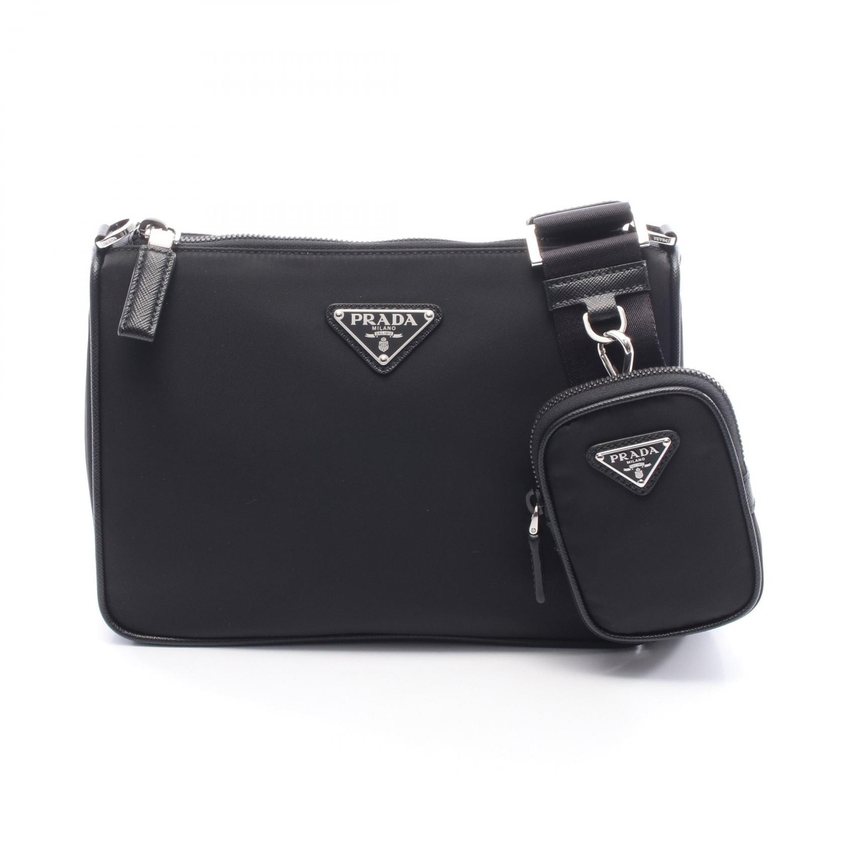 プラダ PRADA SAFFIANO TRAVEL ショルダーバッグ バッグ ナイロン レザー メンズ レディース ブラック系 2VH1132DMHF0002 【新品】
