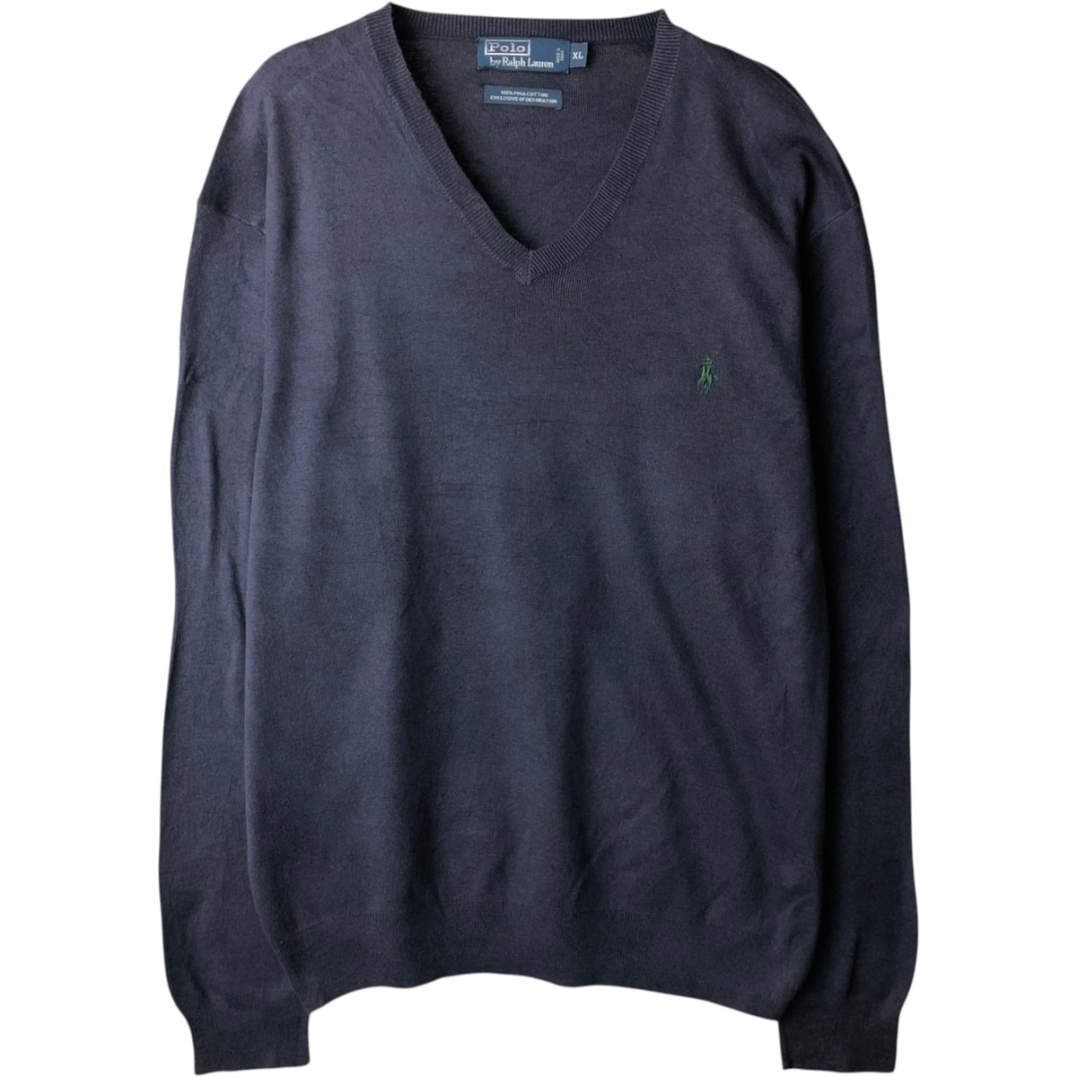 古着 ラルフローレン Ralph Lauren POLO by Ralph Lauren Vネック コットンニットセーター メンズXL相当/eaa637221