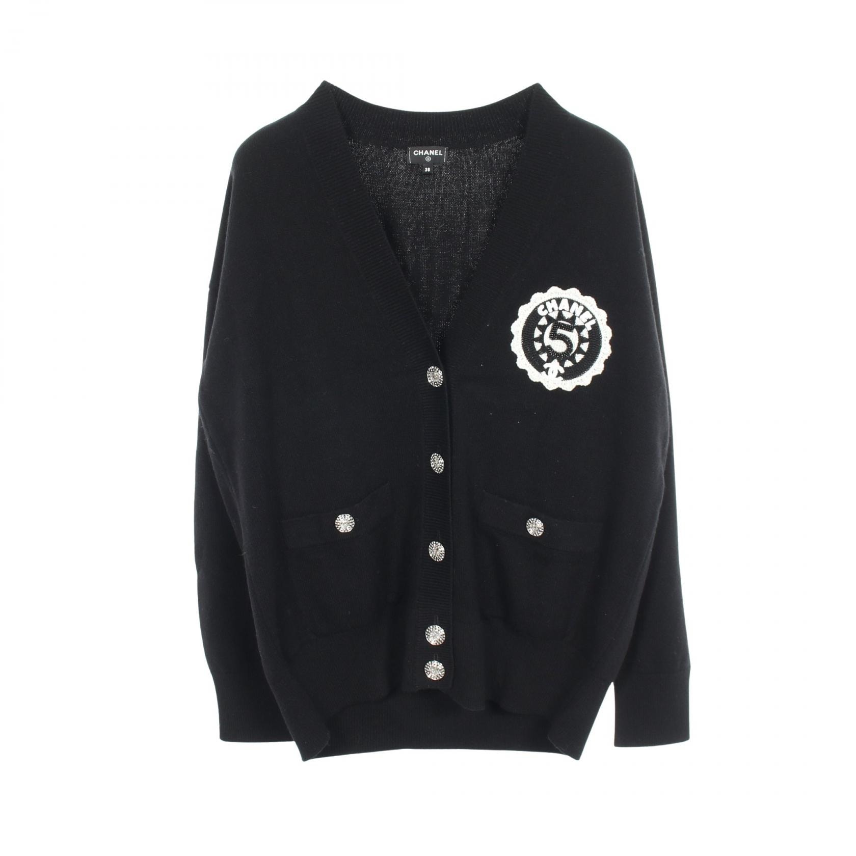 シャネル CHANEL ココマークボタン 刺繍 カーディガン 衣料品 トップス カシミヤ レディース ブラック系 P74230K10636 【中古】