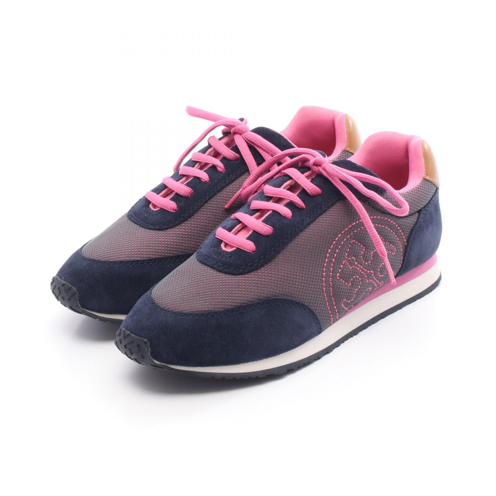 トリーバーチ Tory Burch スニーカー 靴 レザー ファブリック レディース ネイビー系 / ピンク系 / ブラウン系 31148396 【中古】