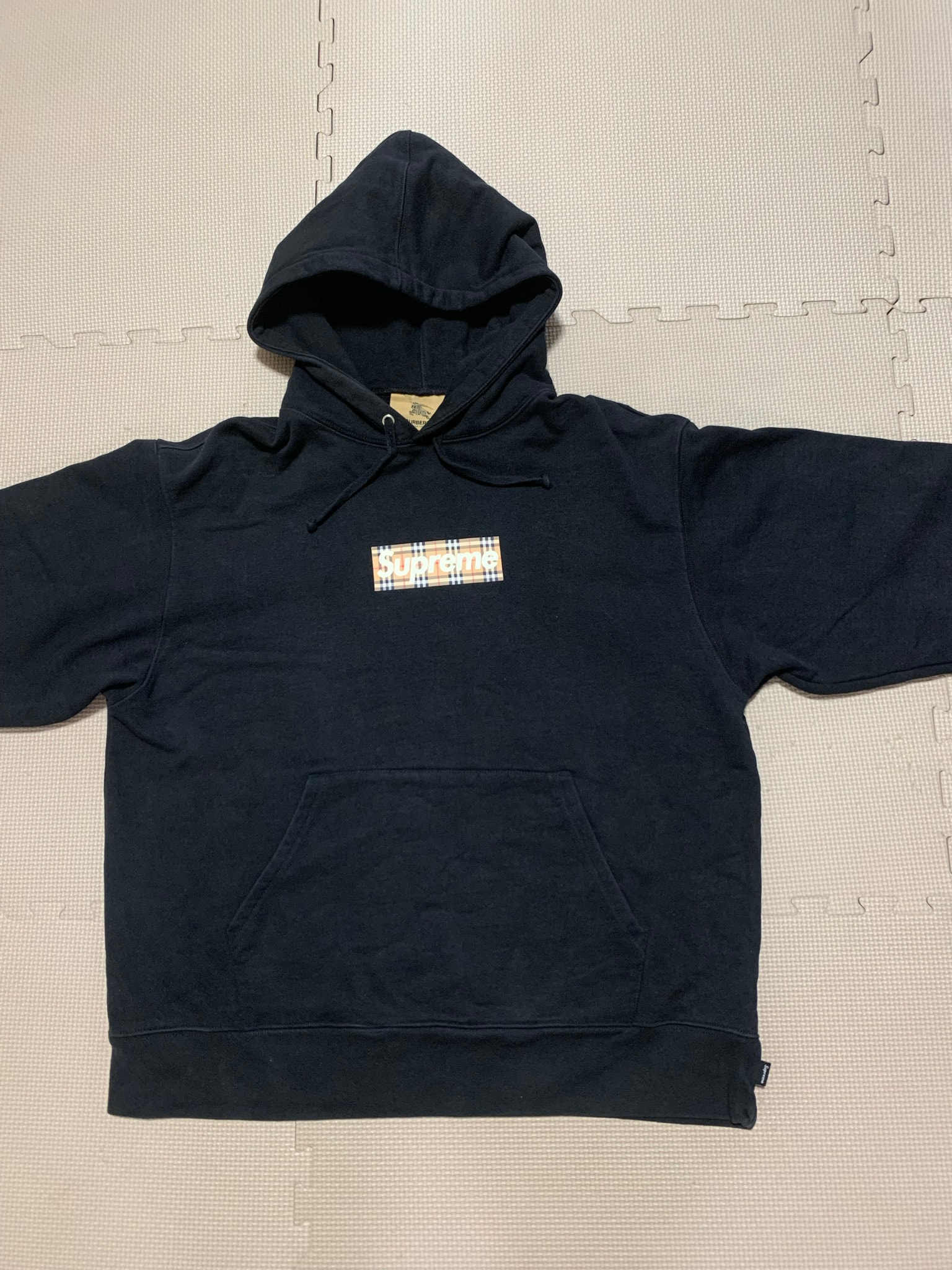 Supreme x Burberry Box Logo Hooded Sweatshirt "Black"