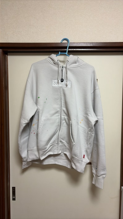 Supreme x MM6 Maison Margiela Box Logo Zip Up Hooded Sweatshirt "White"