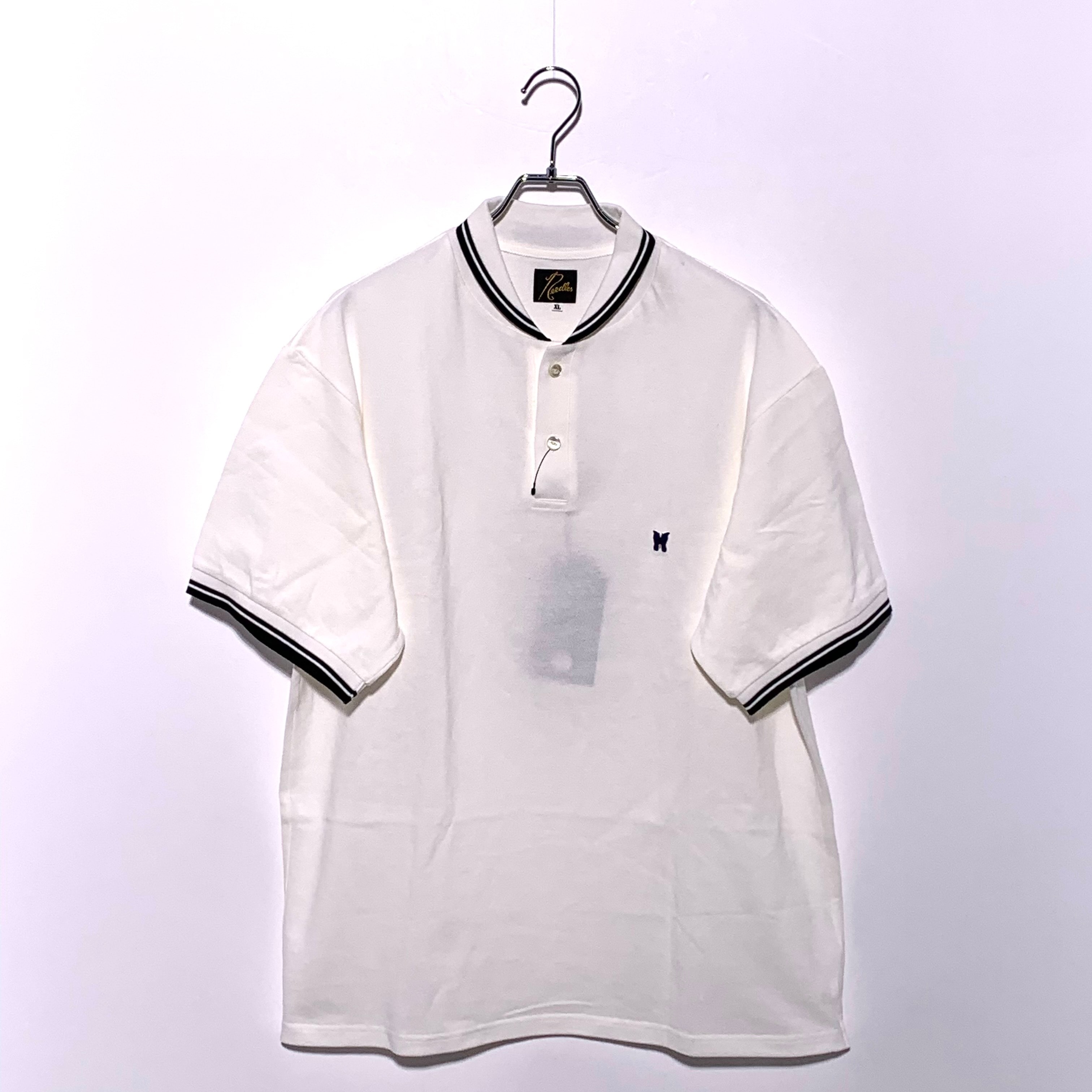 NEEDLES Shawl Collar S/S Polo - Cotton Pique "White"