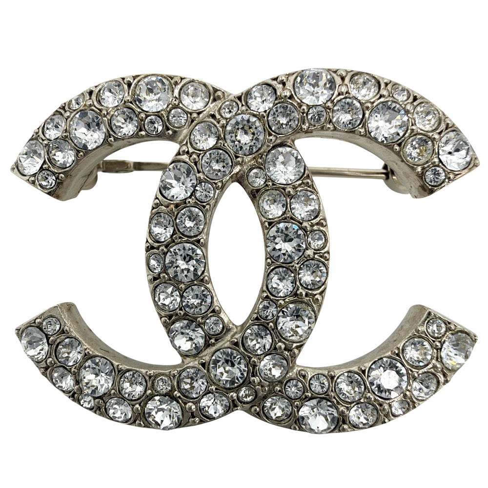 CHANEL シャネル ブローチ ココマーク アクセサリー GP  ラインストーン   C21V ゴールド レディース 約9.4g 2021年【中古品】