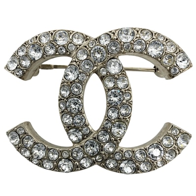 CHANEL シャネル ブローチ ココマーク アクセサリー GP ラインストーン C21V ゴールド レディース 約9.4g 2021年【中古品】