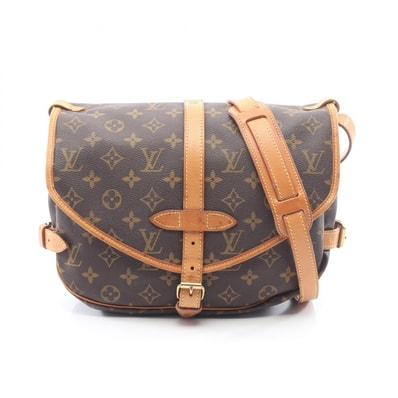 ルイ・ヴィトン LOUIS VUITTON ソミュール30 ショルダーバッグ バッグ PVCコーティングキャンバス レザー モノグラム レディース ブラウン系 M42256 【中古】