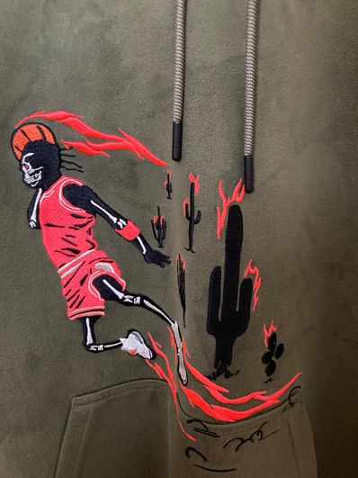 Air Jordan x Travis Washed Suede Hoodie "Olive"