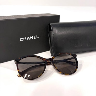 CHANEL シャネル 5448-A CC ココマーク ロゴ アイウェア サングラス ブラウン べっ甲柄【鑑定済み】正規品