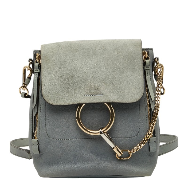 クロエ フェイ リュック バックパック ショルダーバッグ 2WAY 041770652 グレー スウェード レザー レディース Chloe 【中古】