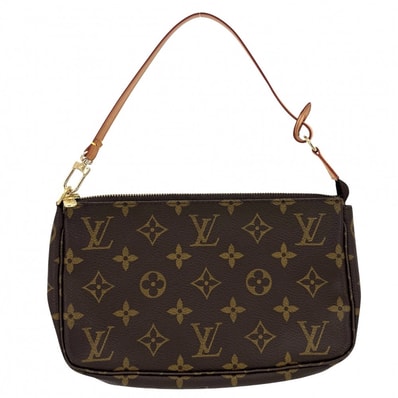LOUIS VUITTON ルイヴィトン ハンドバッグ ポシェット アクセソワール アクセサリーポーチ M51980 モノグラムキャンバス ブラウン 茶 ゴールド金具 レディース【中古品】