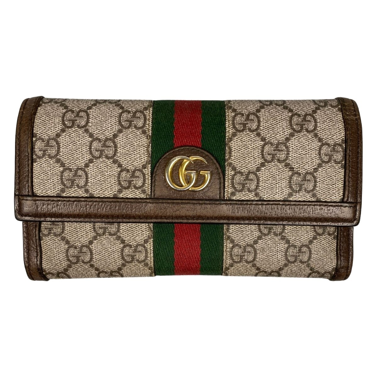 ##GUCCI グッチ オフィディア GG コンチネンタルウォレット シェリーライン GGスプリーム 長財布 523153 ベージュ×ブラウン