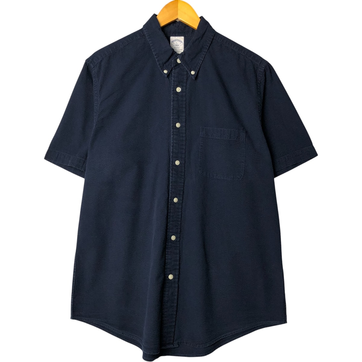古着 ブルックスブラザーズ Brooks Brothers 1818 シアサッカー 半袖 ボタンダウンシャツ メンズL相当/eaa576753