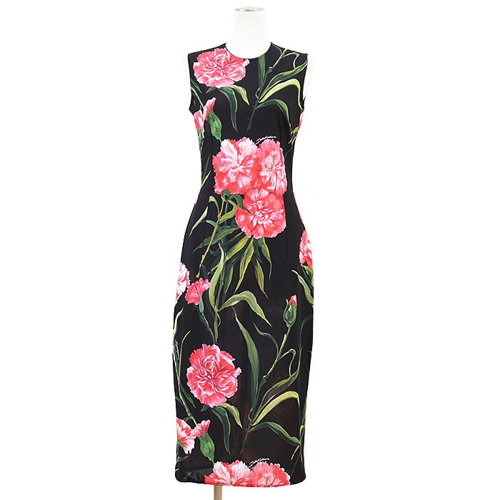 極美品■ドルチェ&ガッバーナ　ノースリーブ　ワンピース　花柄　ざくろ　ドレス ドルチェアンドガッパーナワンピース