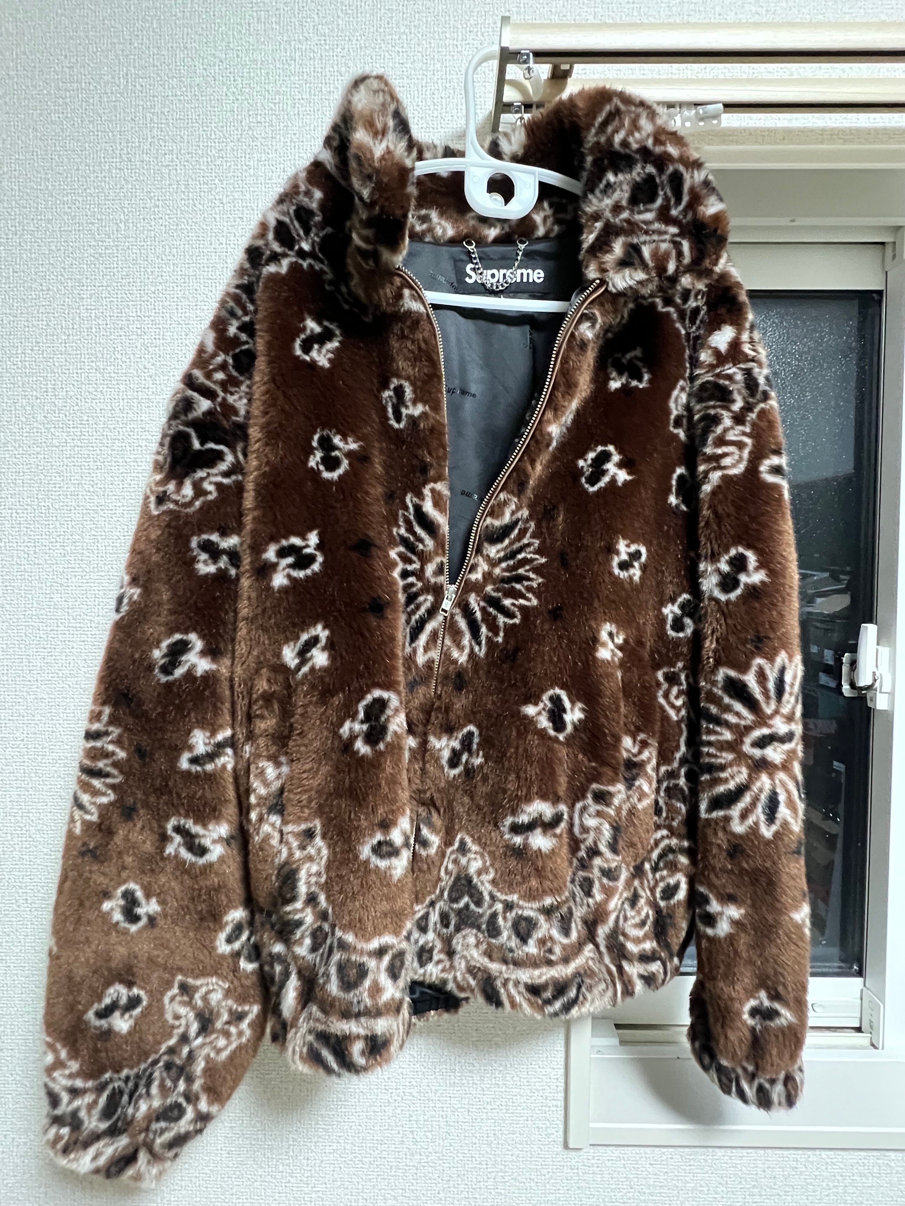 Supreme Bandana Faux Fur Bomber Jacket "Brown"