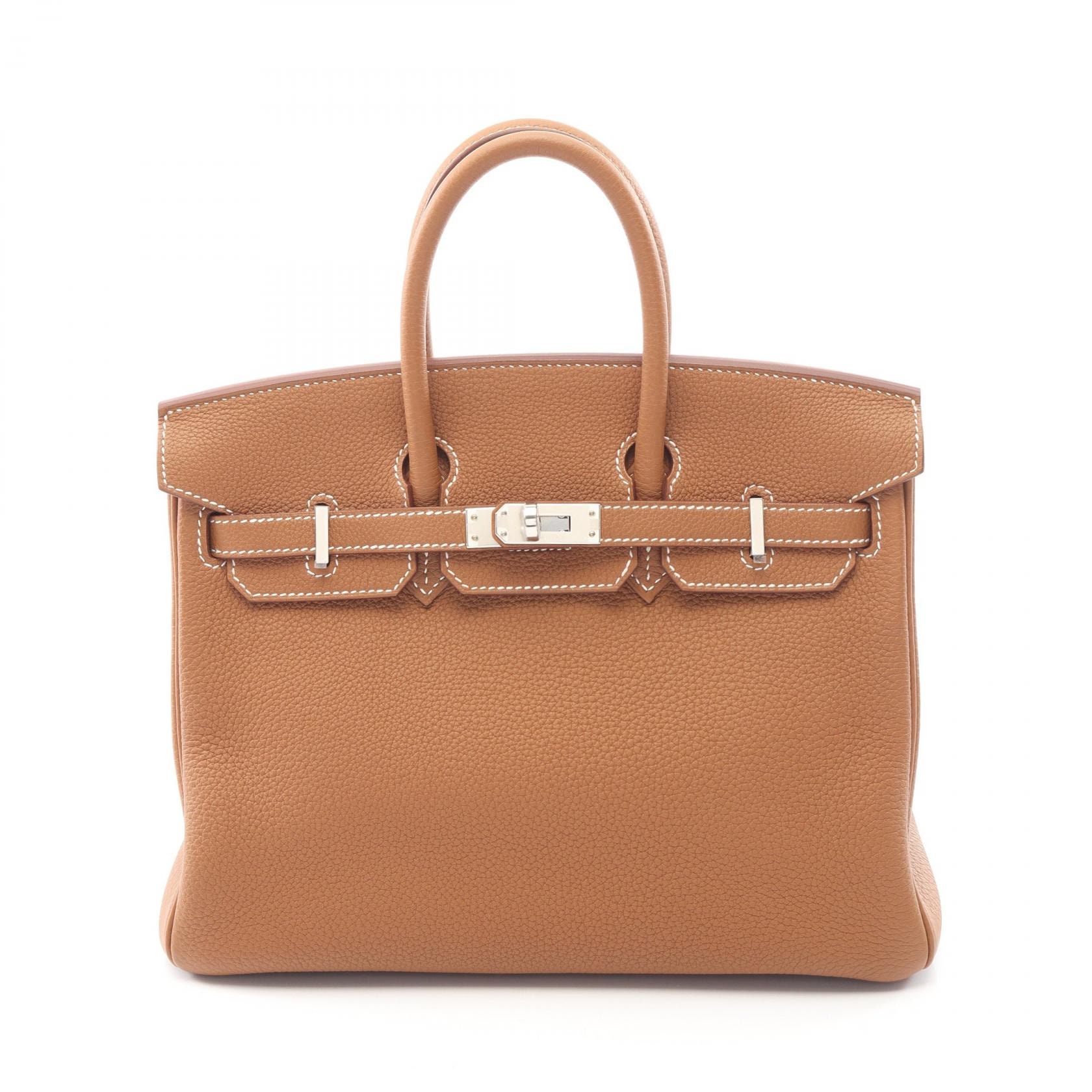 エルメス HERMES バーキン25 ゴールド ハンドバッグ バッグ トゴ トゴ W刻印(2024年製造) レディース ブラウン系 【中古】