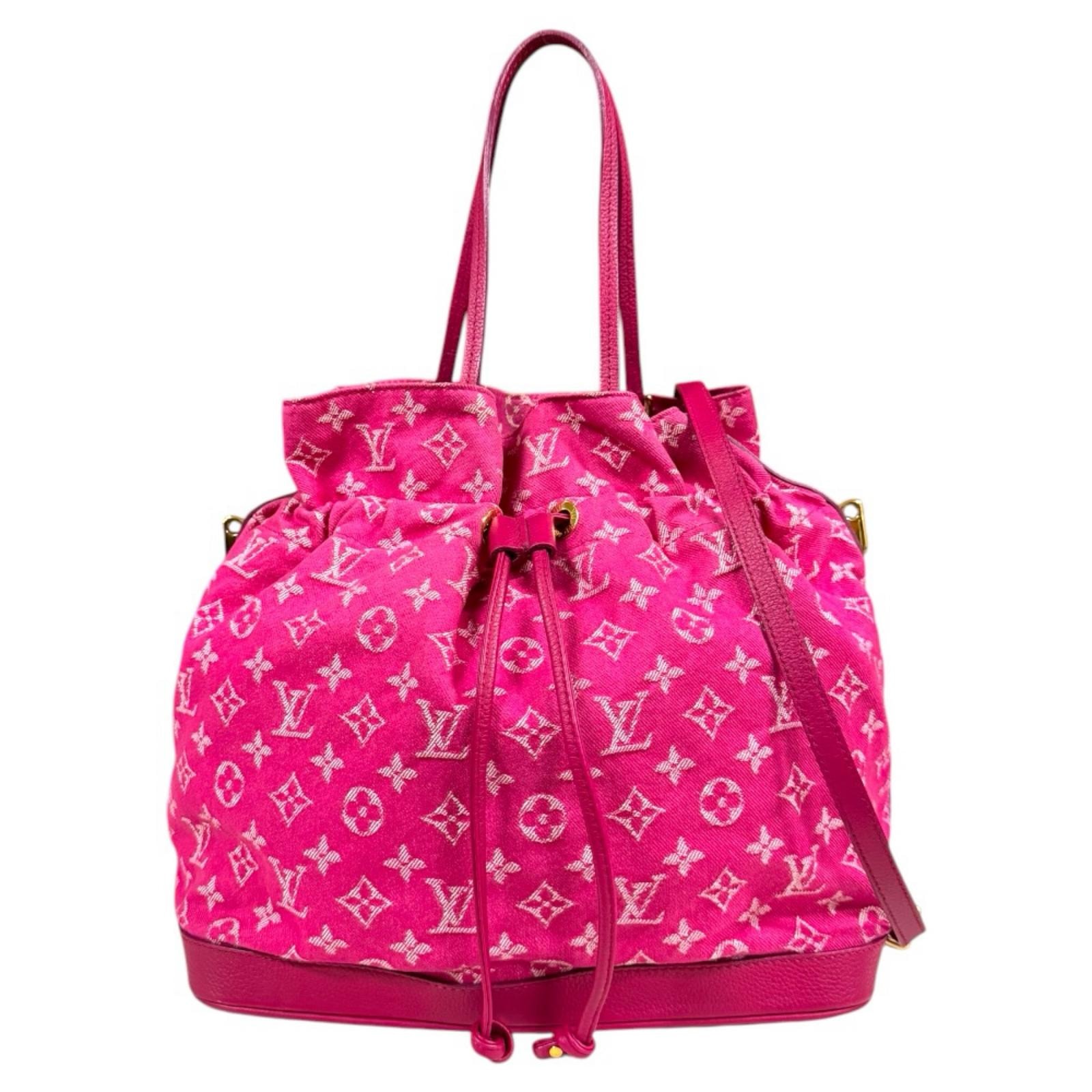 ルイヴィトン ノエフルMM モノグラムデニム ショルダーバッグ モノグラムデニム M40870 ピンク レディース LOUIS VUITTON 中古