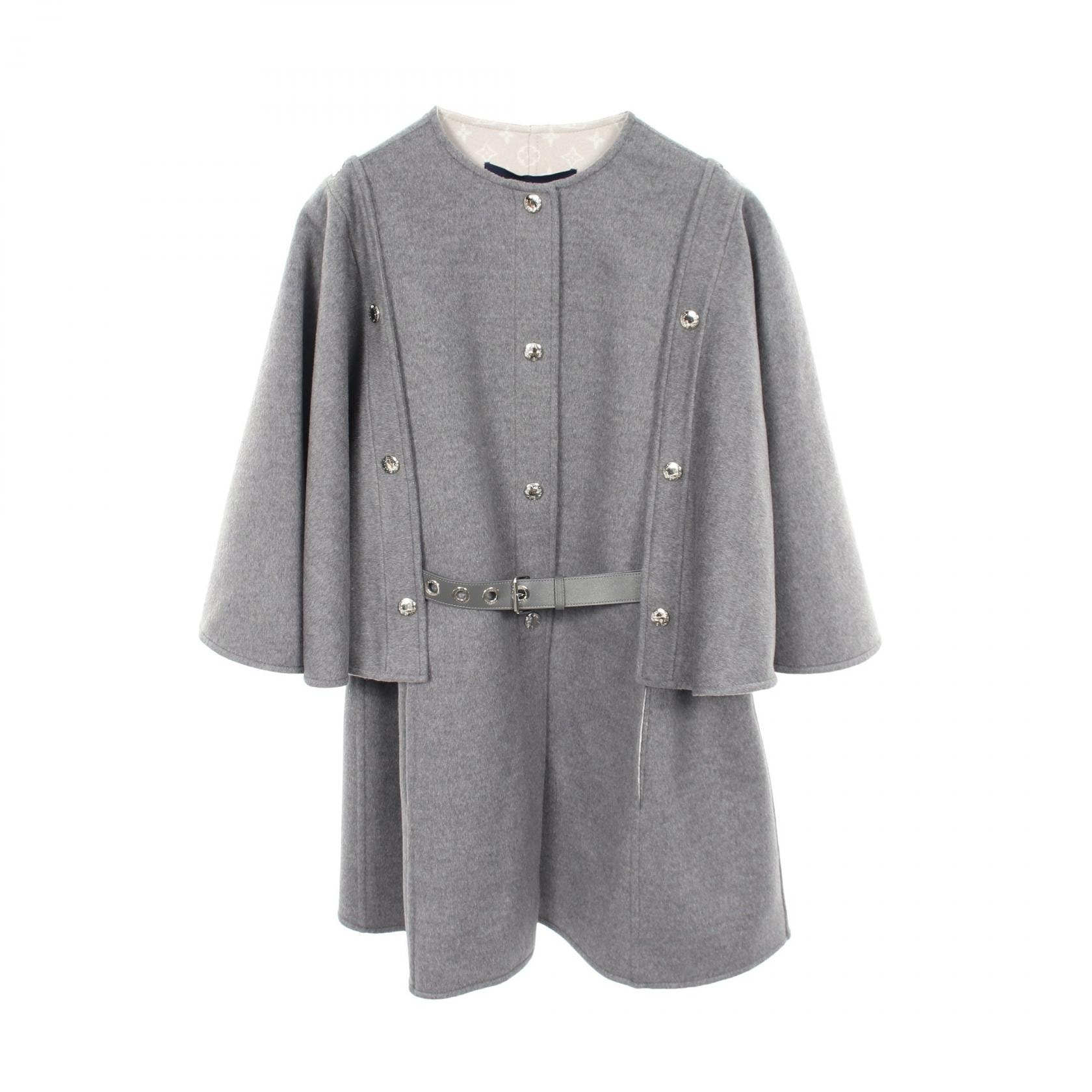 ルイ・ヴィトン LOUIS VUITTON ダブルフェイス ケープ スリーブ 衣料品 アウター ウール グレー レディース グレー系 RW242WW QWE FRCO32 【中古】