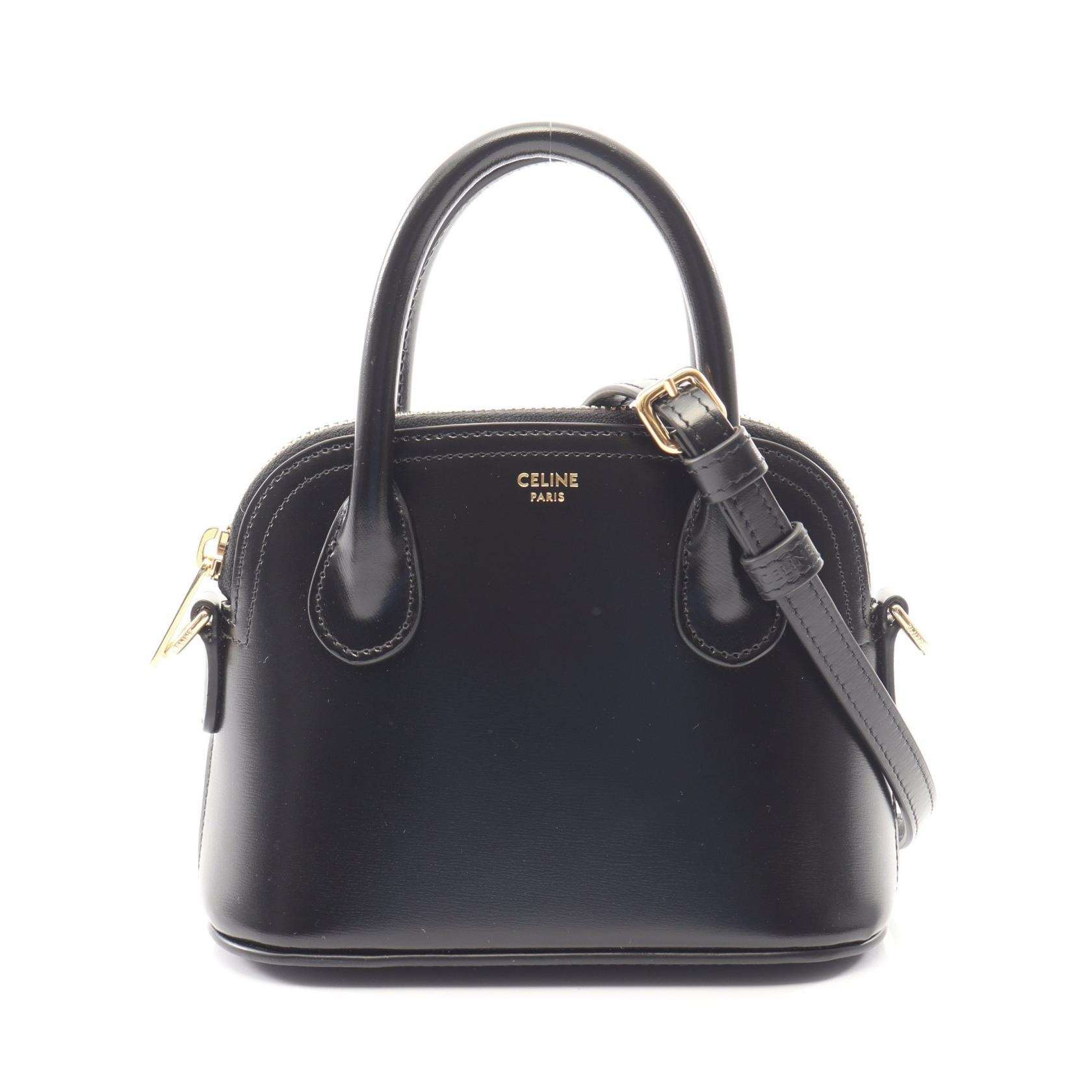 セリーヌ CELINE ミニ オノリン 2WAY ハンドバッグ バッグ レザー レディース ブラック系 10N573ETZ.38NO 【中古】