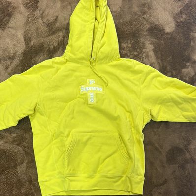 Supreme Cross Box Logo Hooded Sweatshirt "Yellow"