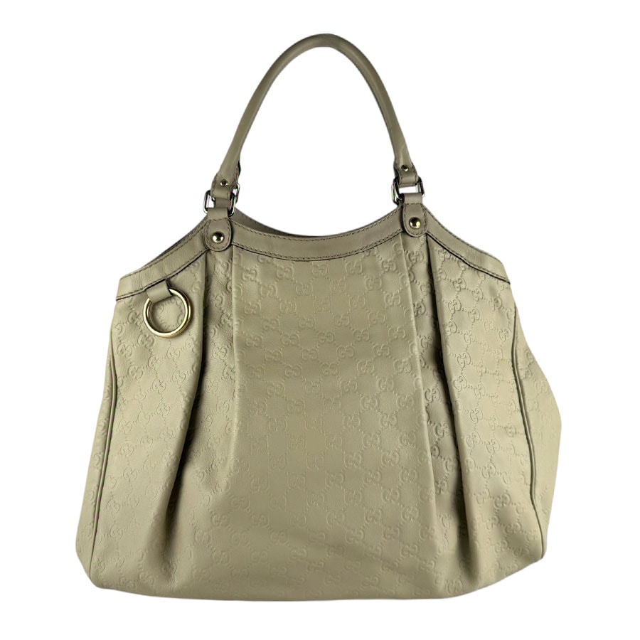 グッチ GUCCI ハンドバッグ スーキー レザー ライトベージュ レディース 211943【中古】 z10458